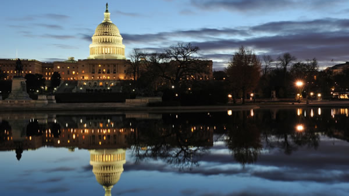 Capitol Building against an evening sky Capitol Building against an evening sky
